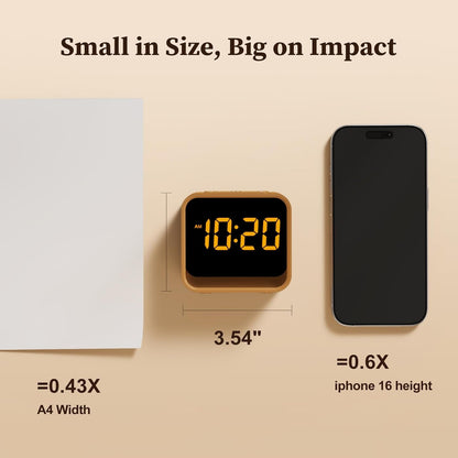 Wooden Sound Machine Alarm Clock for Bedrooms - Gentle Wake-Up with Birdsong, White Noise for Sleeping, Small Digital Clock for Phone-Free Routine