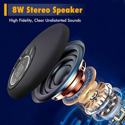 Night Light Bluetooth Speaker Alarm Clock, Portable Sound Machine with White Noise, Touch Bedside Lamp for Bedroom, Dimmable Warm Light, RGB Color Changing